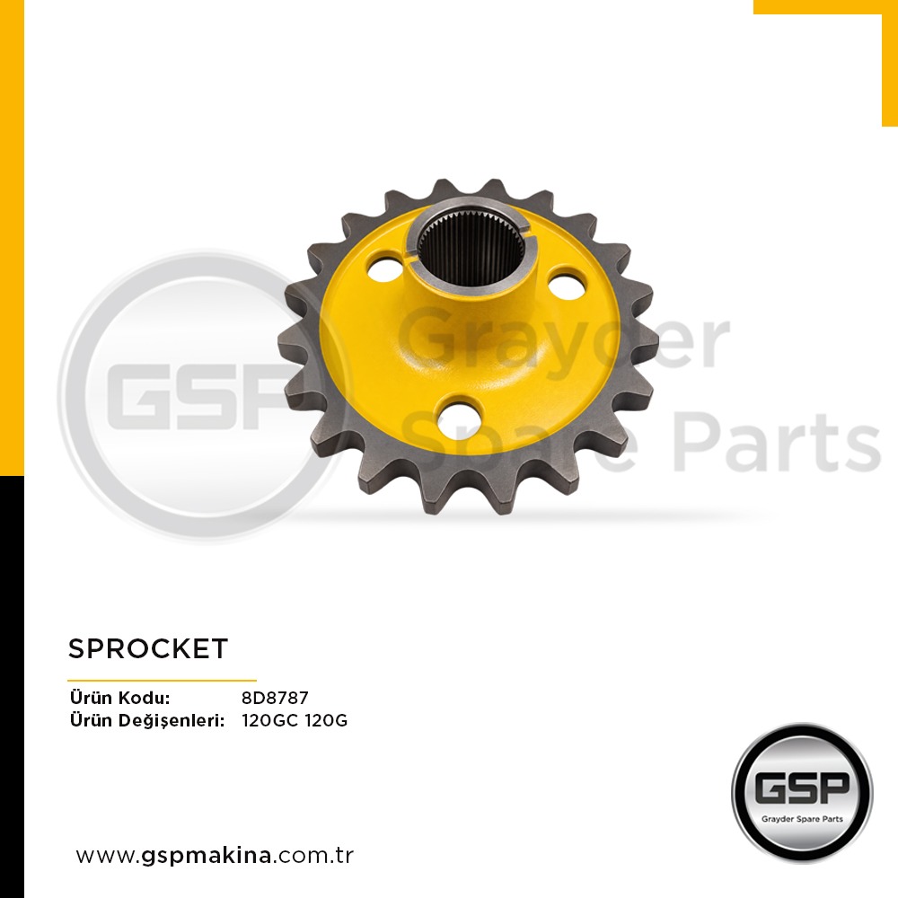 Sprocket 8D-8787 CAT 120G ve 120GC greyder yedek parça
