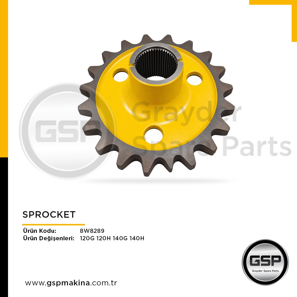 Sprocket 8W-8289 CAT 120G, 120H, 140G ve 140H greyder yedek parça