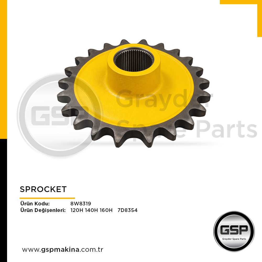 Sprocket 8W-8319 CAT 120H, 140H ve 160H greyder yedek parça
